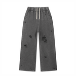 Loose Fit Washed Ripped Trousers
