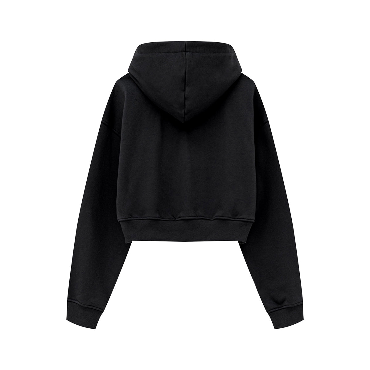 Solid Kangaroo Pocket Crop Hoodie