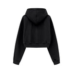 Solid Kangaroo Pocket Crop Hoodie