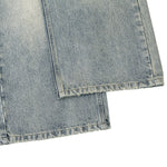 Classic Faded Blue Distressed Denim Pants