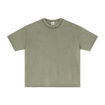 Camiseta lavada con borde reverso sin rematar de 8 oz