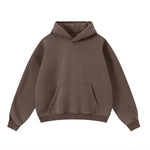 Soft Cotton Fleece Front Pocket Pullover Hoodie