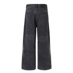 Charcoal Grey Wide-Leg Vintage Washed Jeans