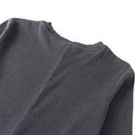 Slim Fit Long Sleeves Ribbed Midi Dress