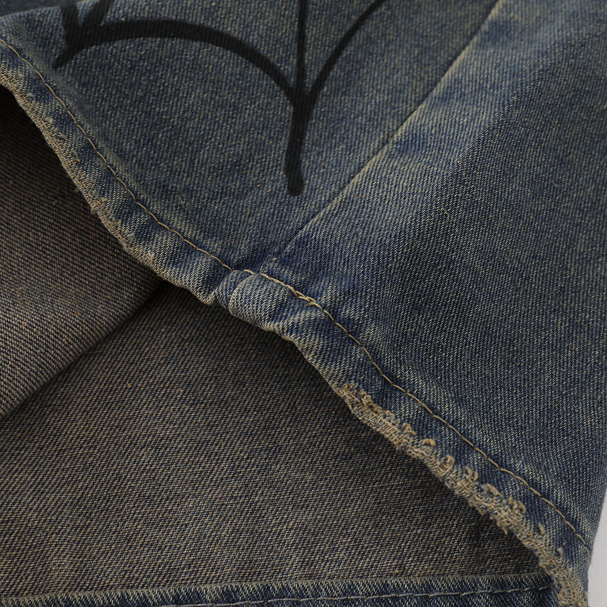 Spider & Web Print Denim Bermuda Shorts