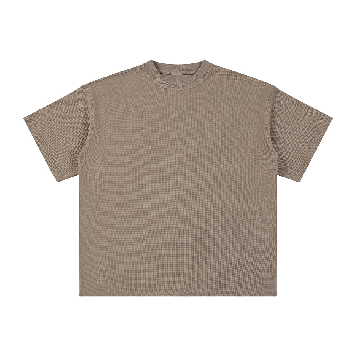 Heavyweight Waffle Split-Hem Texture T-Shirt