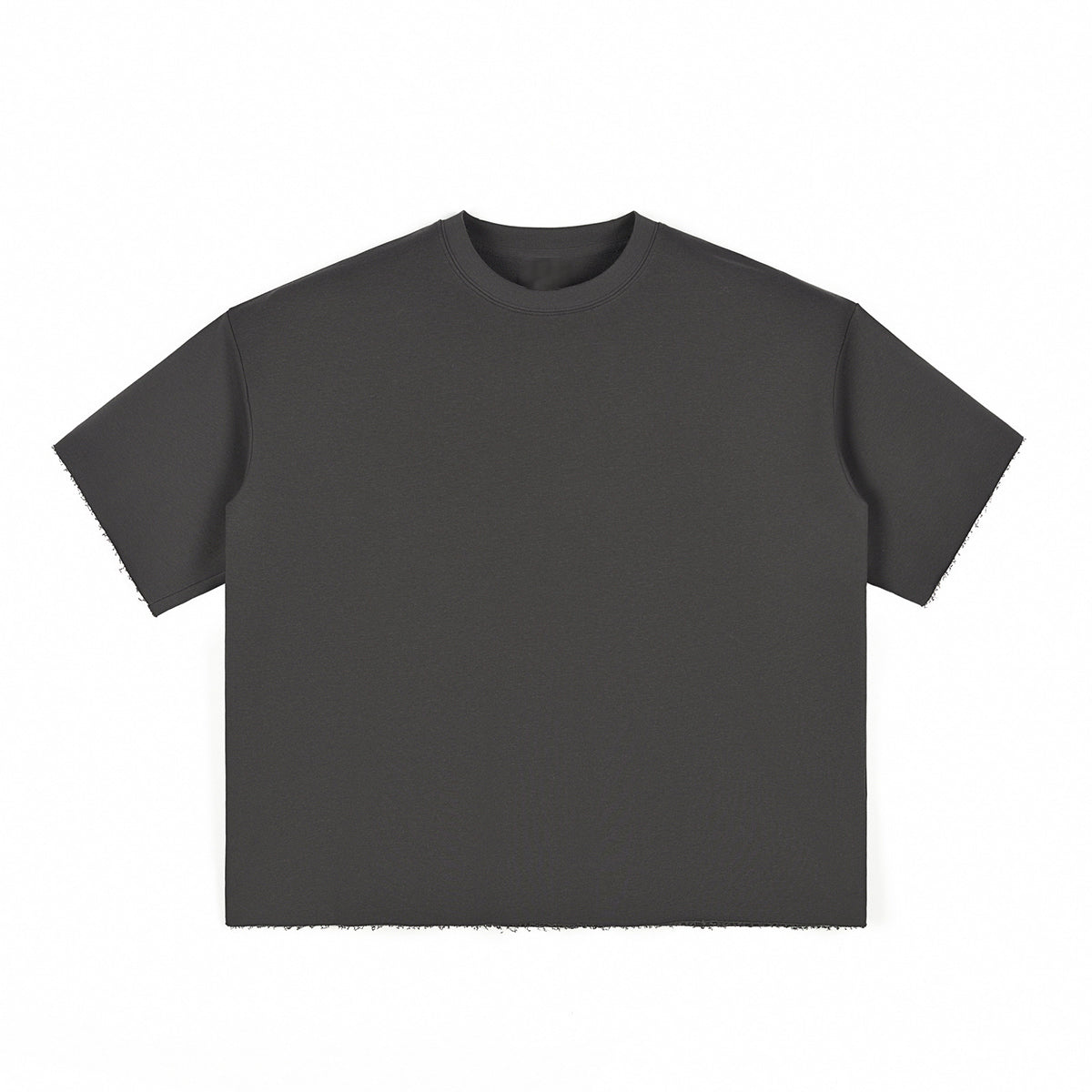 Boxy Cropped Raw Edge T-Shirt
