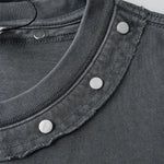 Rivet Detail Washed Boxy Fit T-Shirt