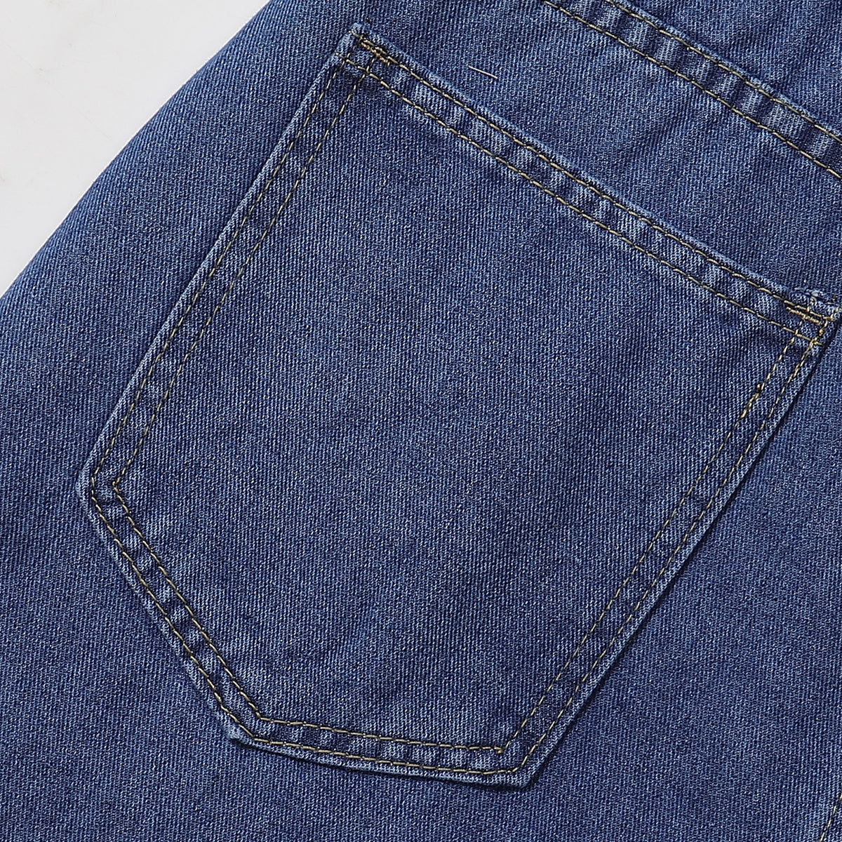 Cartoon Flower Print Denim Summer Streetwear Shorts