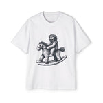 Stone Age Man Riding A Horse Graphic Tee-INNBLAC Fashion Apparel