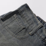 High Waist Wide Leg Ombre Denim Shorts