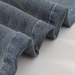 Wide Leg Pinstripe Detail Denim Jeans