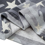 Star Camo Cropped Slim Fit Long Sleeve Layering Base Top