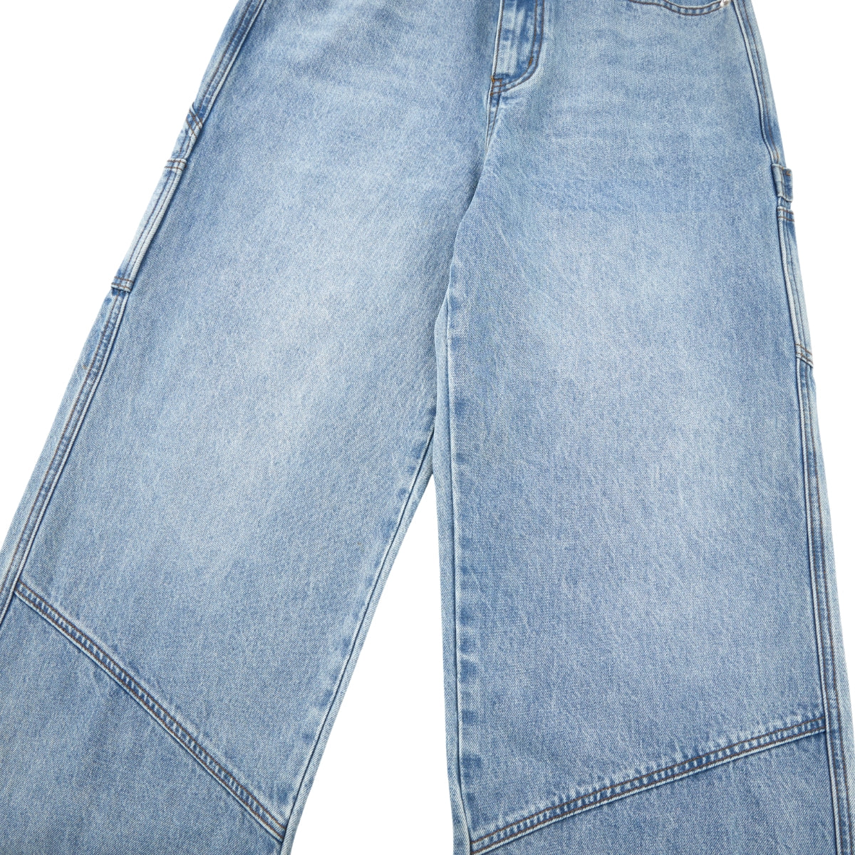 Zipped Panelled Streetwear Baggy Straight-Leg Jeans