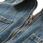 Falda vaquera con bordado de perlas y lavado vintage