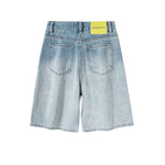 Gradient Faded Distressed Denim Shorts
