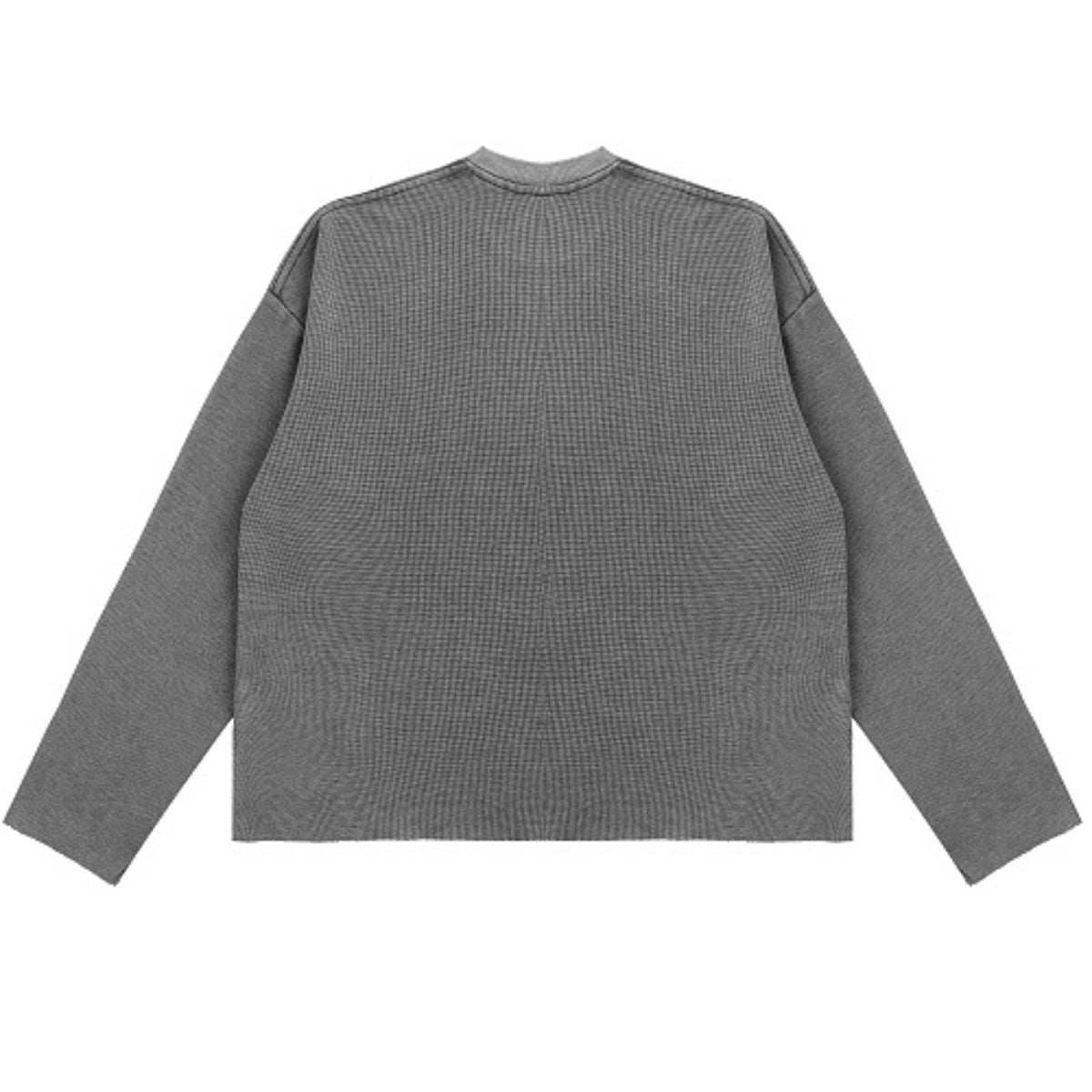 Heavyweight Washed Waffle Cotton Long Sleeve Tee 340G