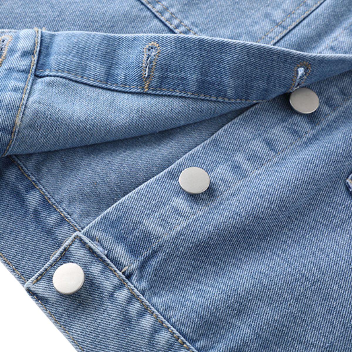 Women's Crew-Neck Cropped Denim Vest