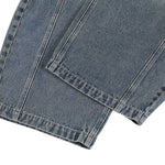 Laser Print Vintage Curved Denim Wide Leg Jeans