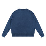 Vintage Snow Wash Relaxed Fit Cotton Knit Sweater