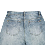 Vintage Whiskered Gradient Washed High Waist Barrel Wide Leg Denim Jeans