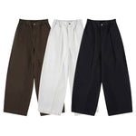 Pantalones de algodón con pierna ancha y color liso