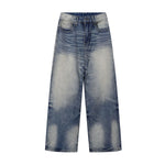 Heavy Wash High-Rise Straight Leg Jeans
