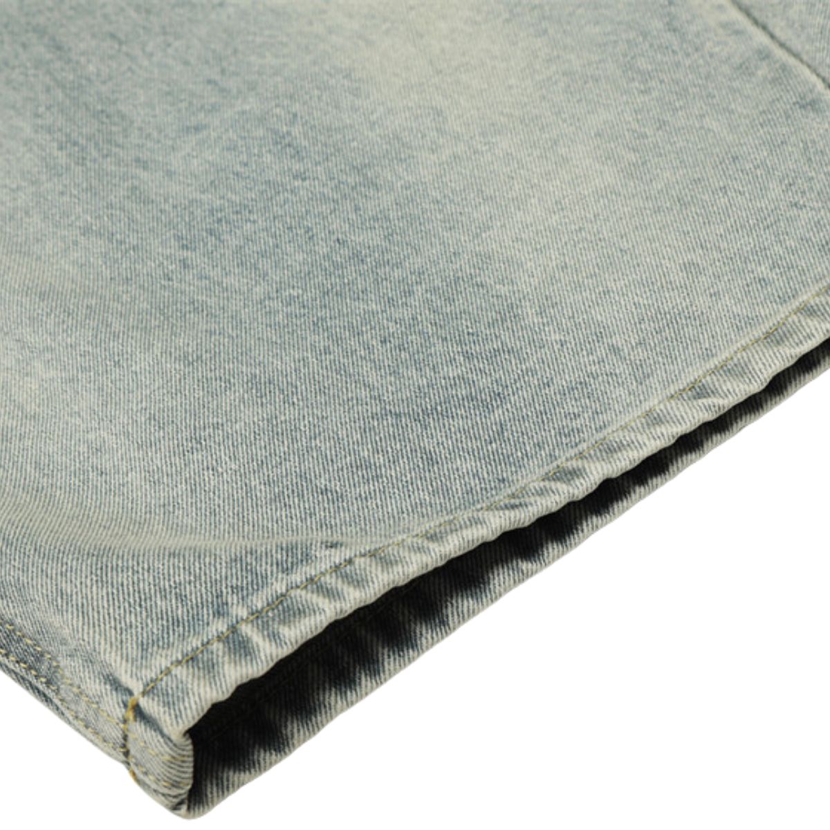 Men's Two-Tone Double Waist Denim Pants Washed Distressed Punk