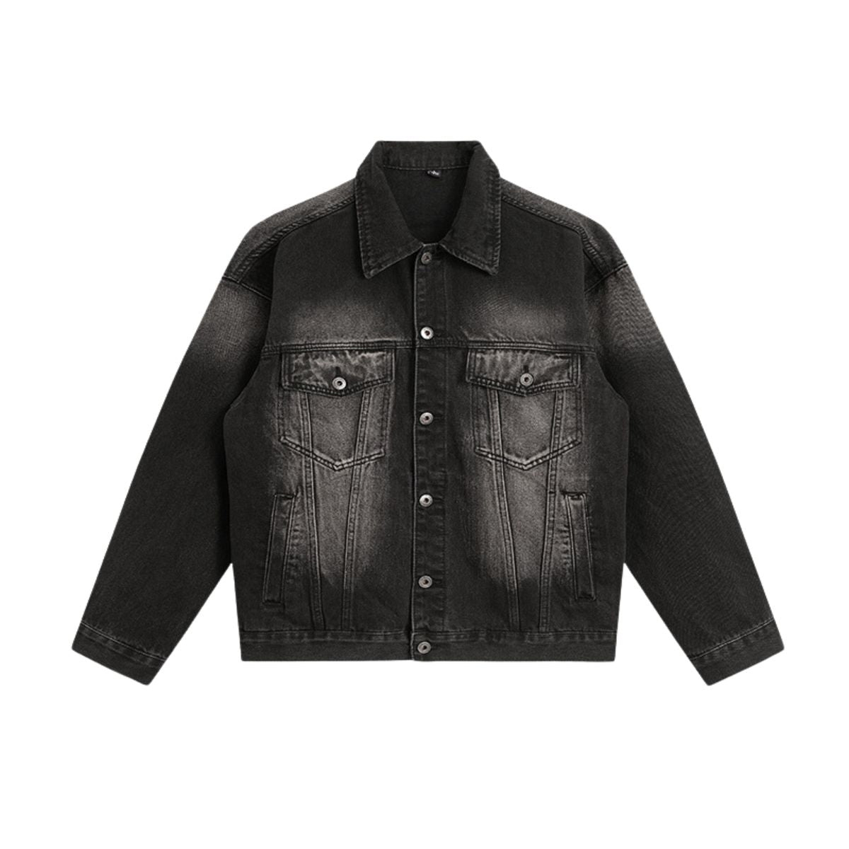 Washed Gradient Trucker Denim Jacket