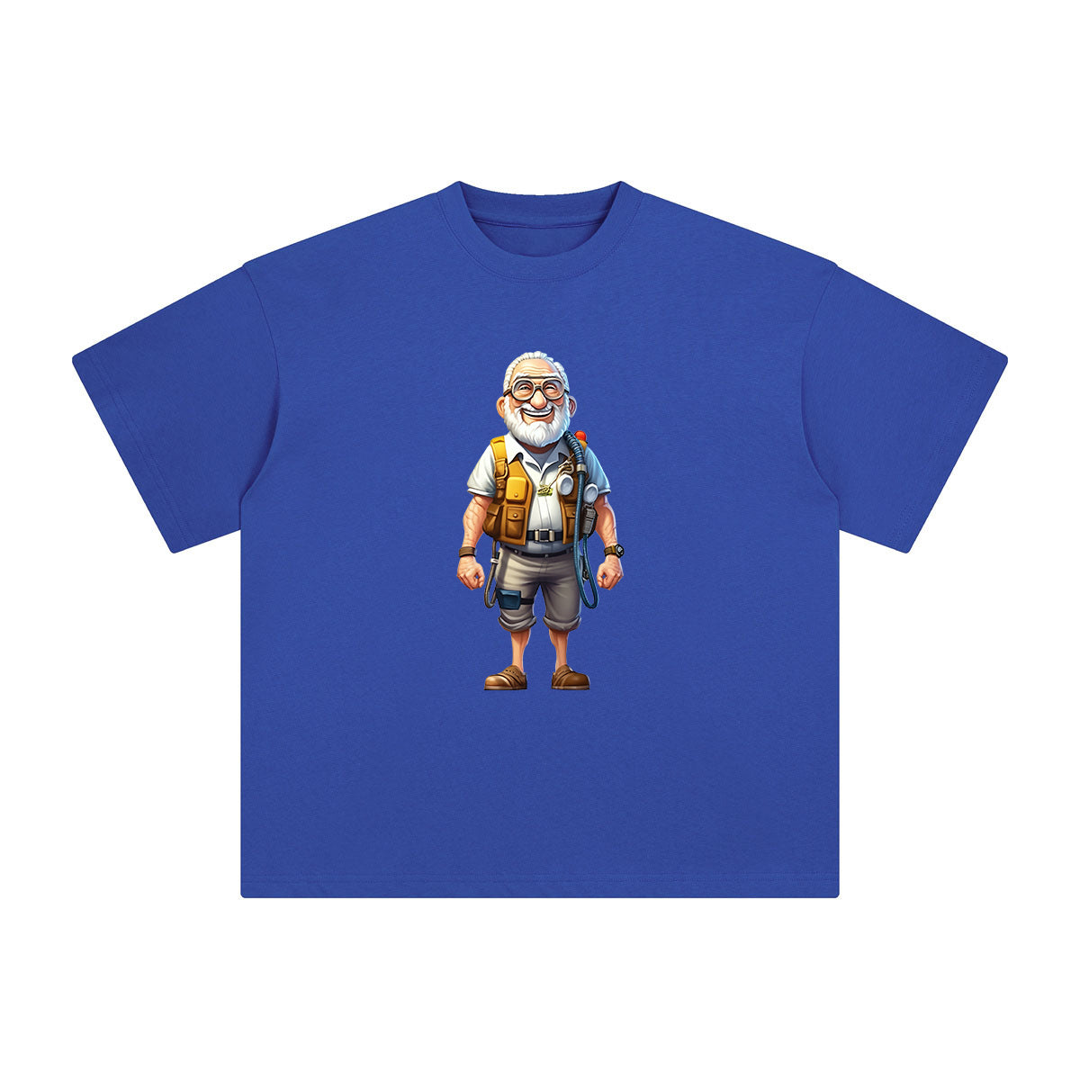 Grandpa Diving Comic Graphic Tee-INNBLAC Fashion Apparel