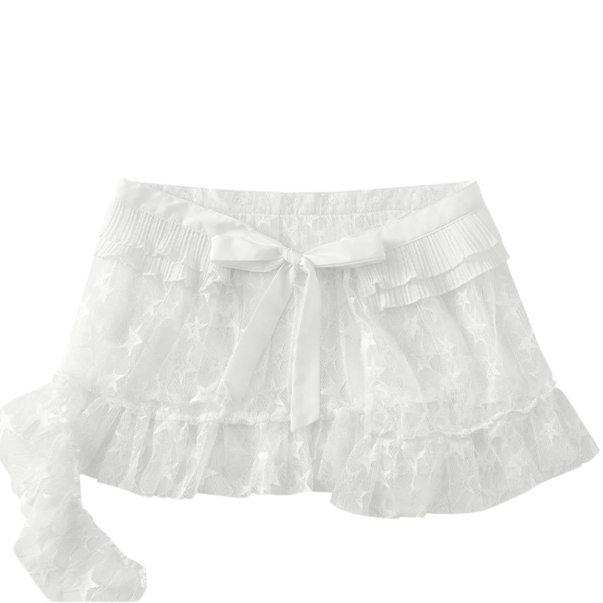 Y2K Star Mesh Layered Spliced Lace Baggy Wide-Leg Jeans