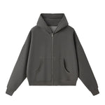 Vintage Washed Boxy Full Zip Hoodie Jacket