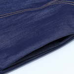 Round Neck A-Line Denim Midi Dress