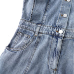 Falda vaquera con bordado de perlas y lavado vintage