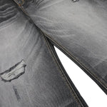 Vintage Washed Barrel Leg Distressed Jeans