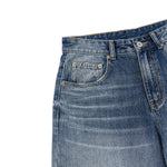 Vintage Splash Paint Washed Whisker Denim Pants