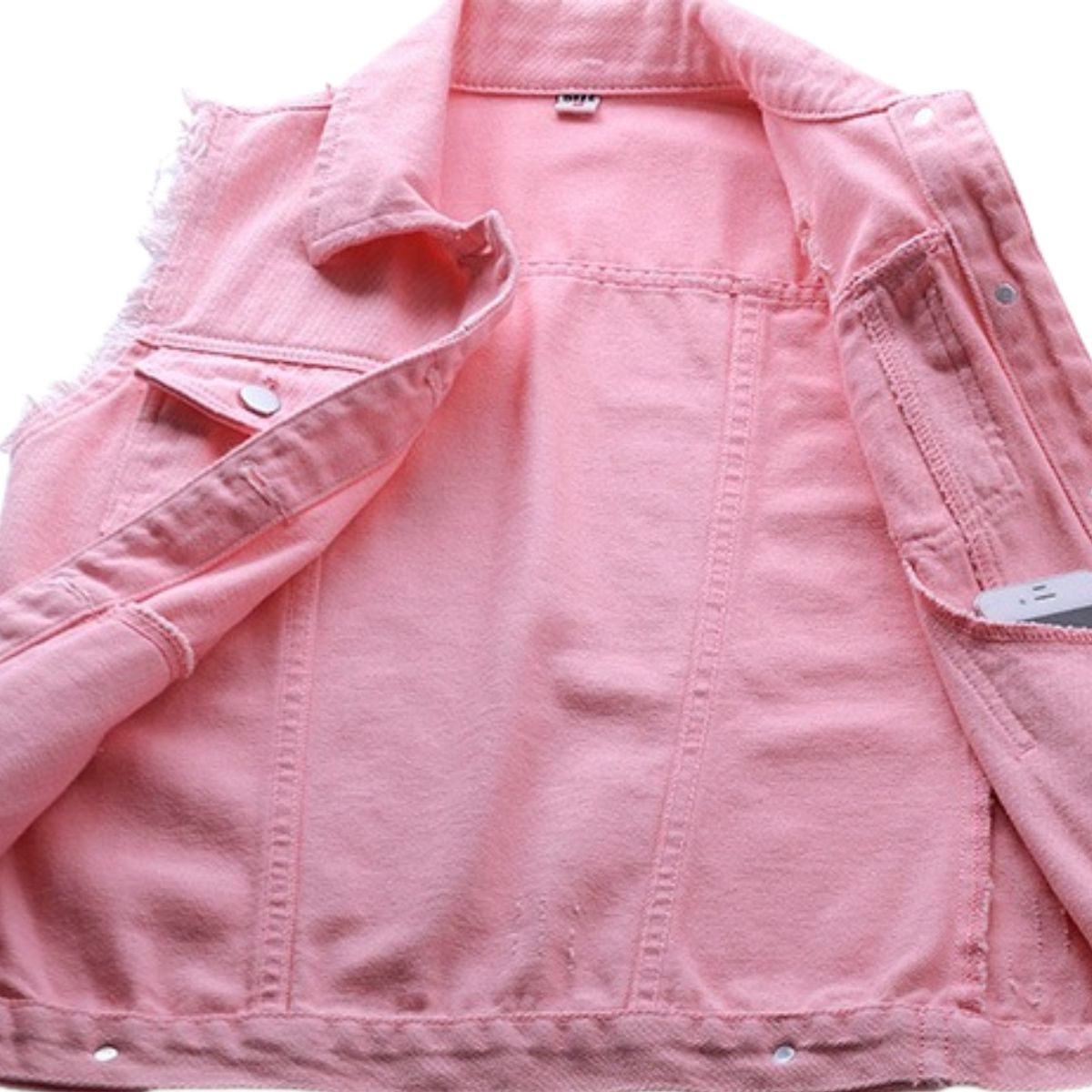 Women's Relaxed Fit Ripped Denim Vest