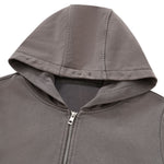 Women's Snow‑Wash Distressed Cropped Double Zip Hoodie