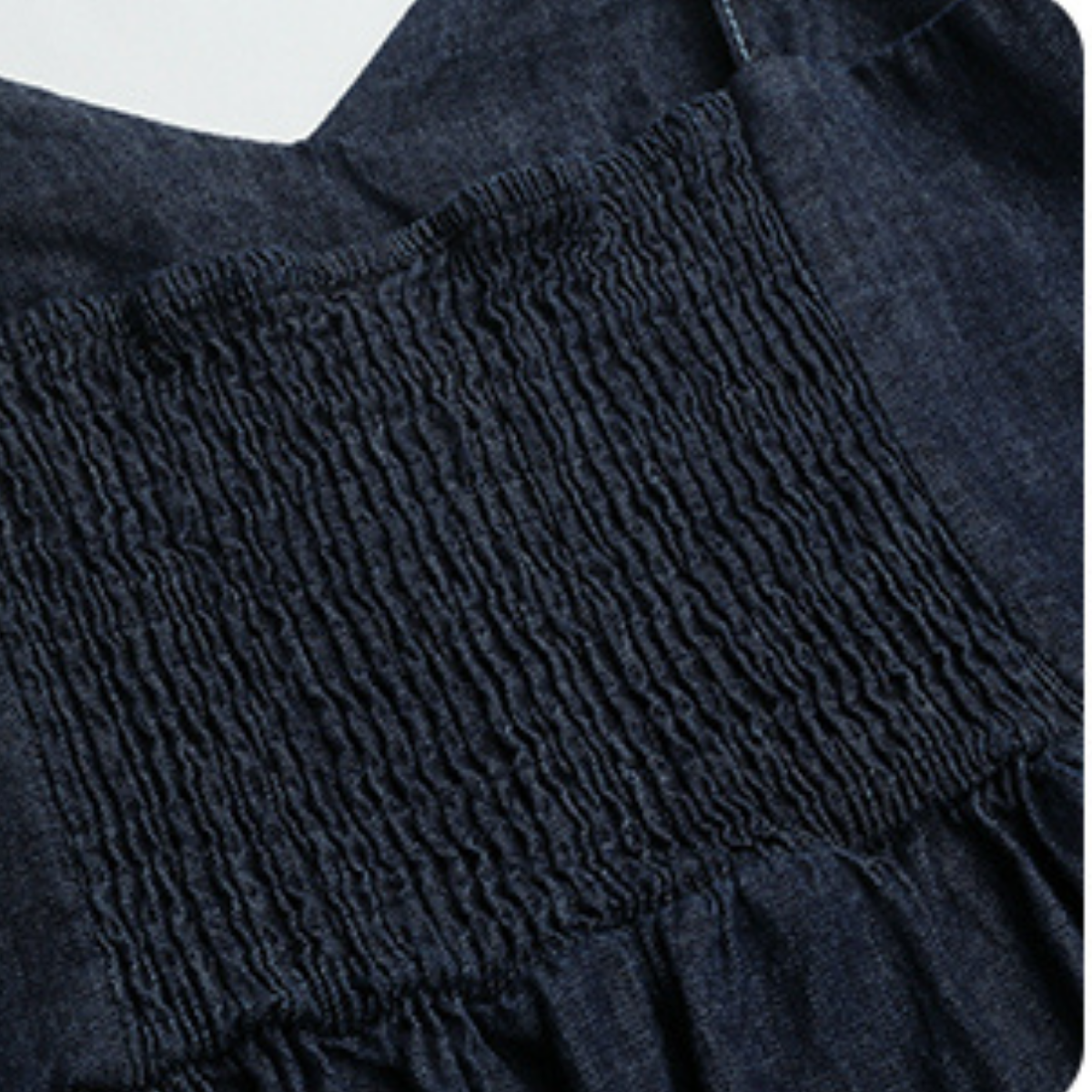 Dark Blue Denim Spaghetti Strap Midi Dress