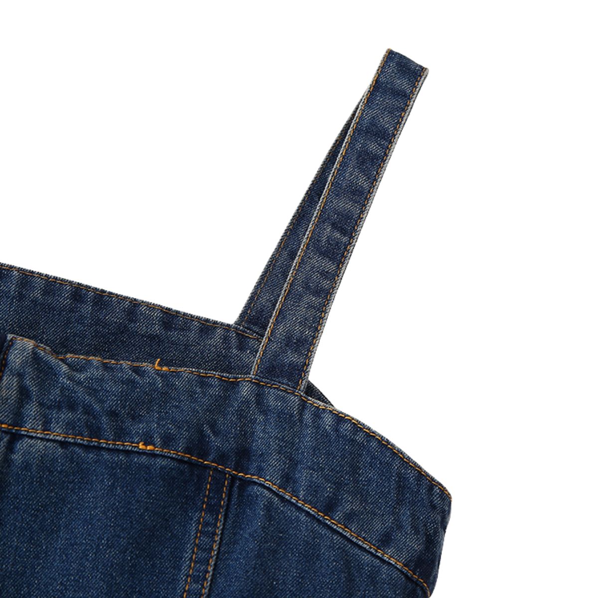 Falda vaquera con bordado de perlas y lavado vintage