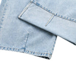 Vintage Washed Ripped Wide Leg Straight Denim Jeans