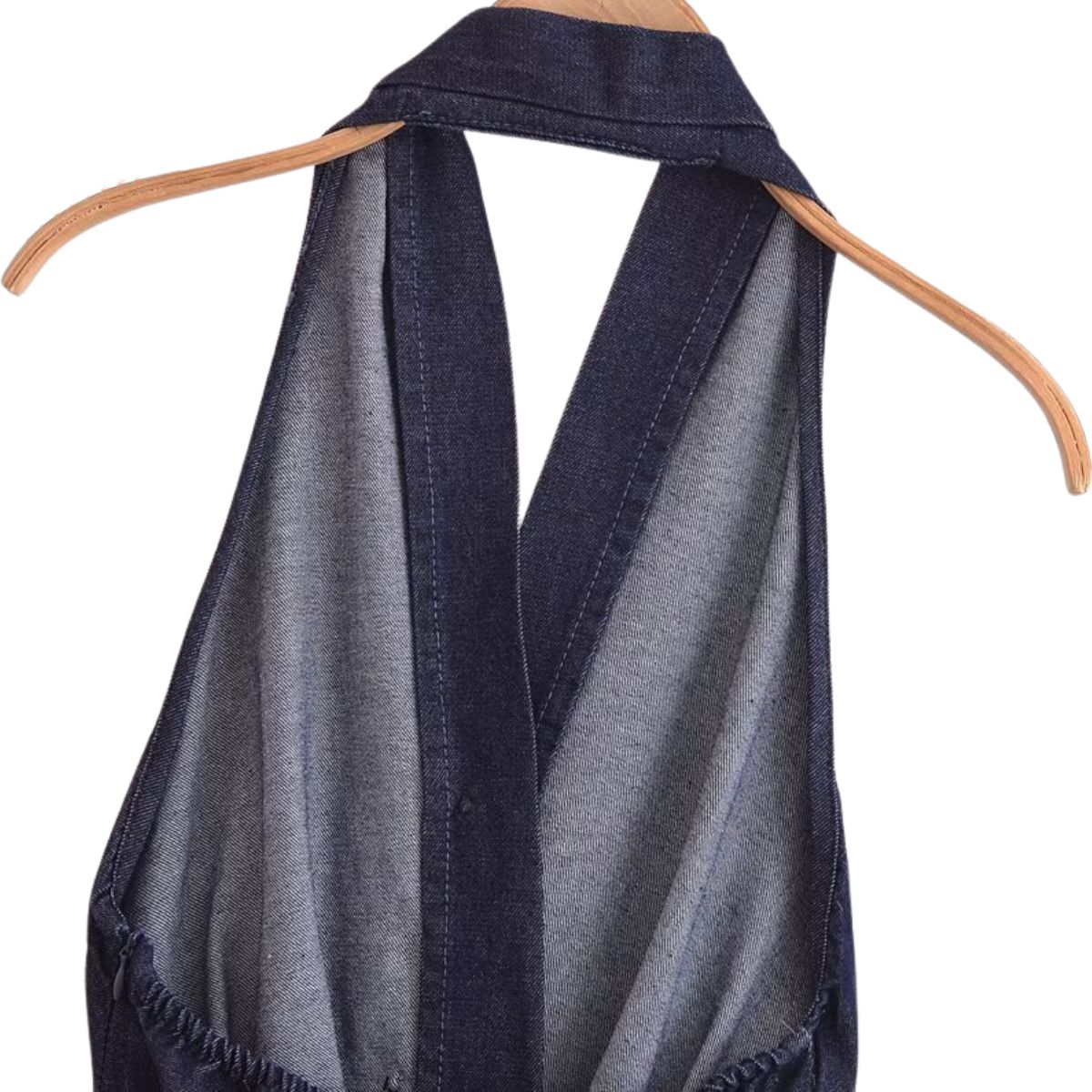 Falda vaquera con bordado de perlas y lavado vintage