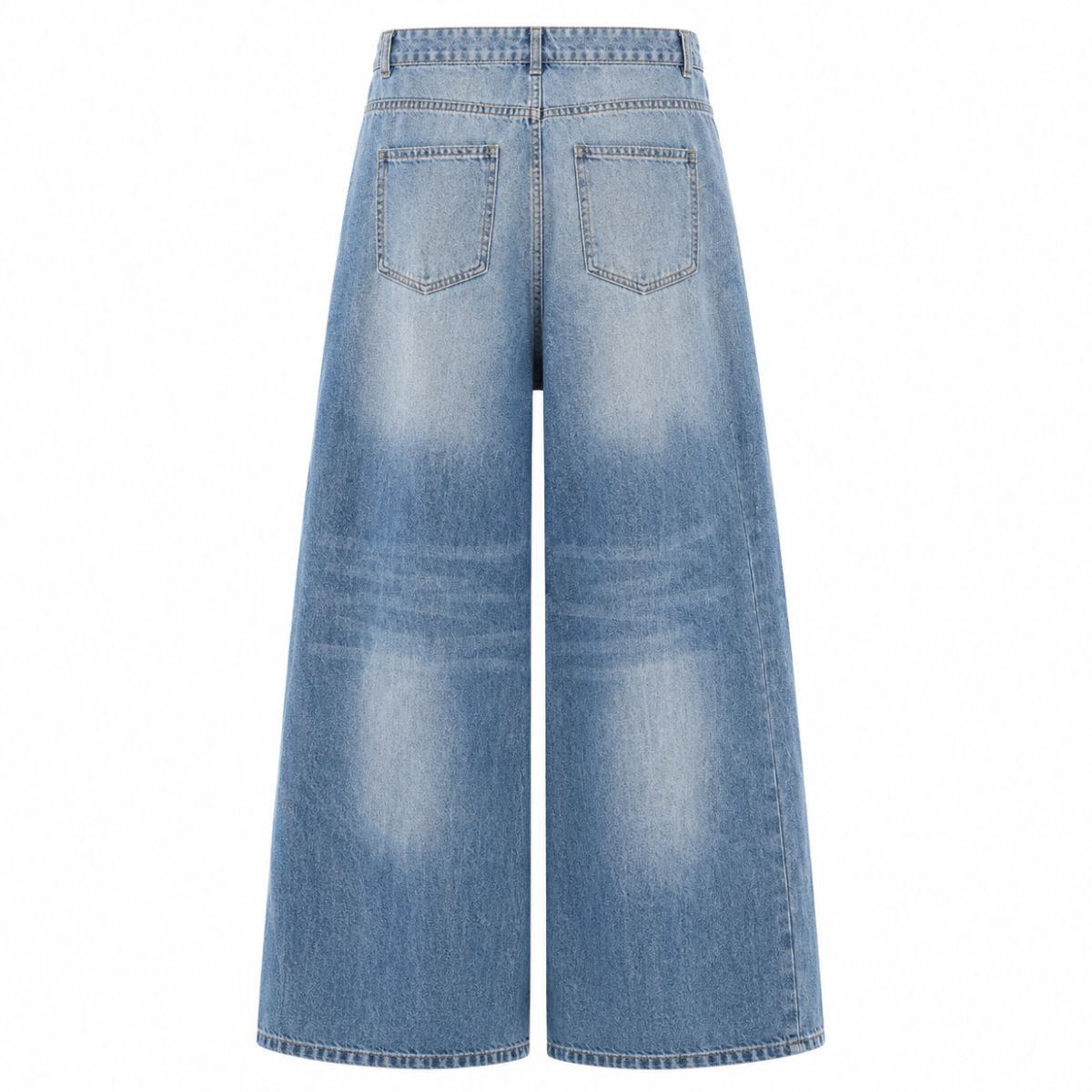 Panel Stitch Barrel Leg Denim Jeans