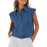 Women's Zip Up Denim Vest