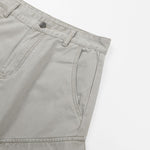 Deconstructed Curved Wide‑Leg Cargo Pants