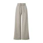 Quiet‑Luxury Old Money Heather Ribbed Waist‑Tapered Trousers
