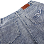 Vintage Washed Textured Denim Bermuda Shorts