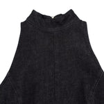 Falda vaquera con bordado de perlas y lavado vintage