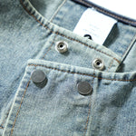 Washed Cut-Out Denim Vest