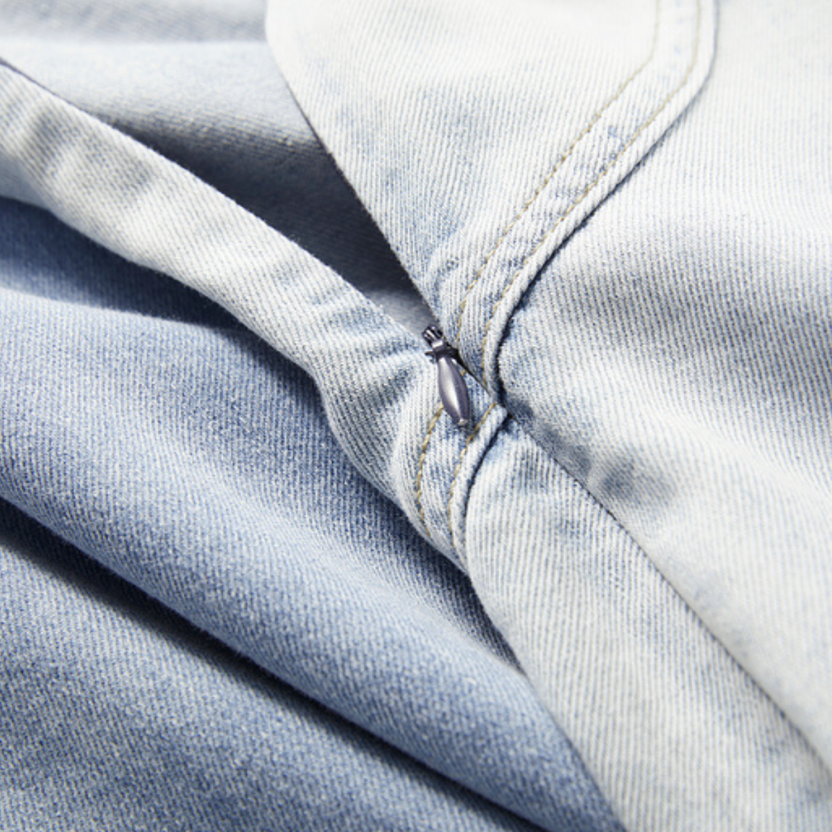 Ombre Denim A-Line Strappy Midi Dress